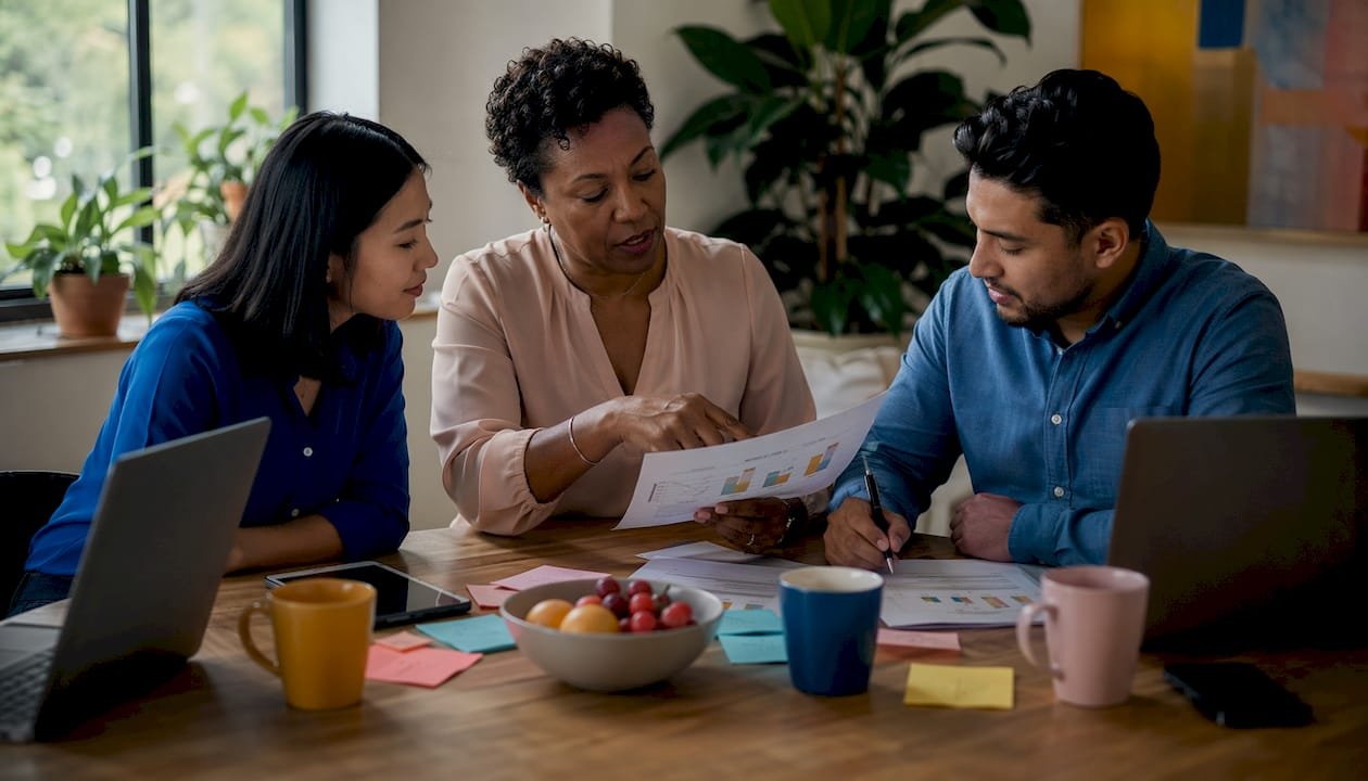 IT team reviewing cybersecurity risk documents